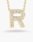 Roberto Coin Inc. Jewellery - Necklace Roberto Coin 18K Yellow Gold Diamond Love Letter R Necklace
