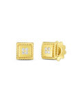 Roberto Coin Inc. Jewellery - Earrings - Stud Roberto Coin 18K Yellow Gold Plazzo Ducale Diamond Square Studs