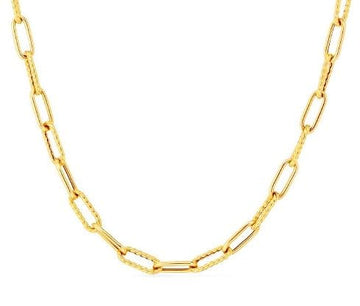 Roberto Coin Inc. Jewellery - Necklace Roberto Coin 18K Yellow Gold Shiny and Fluted Paperclip Chain