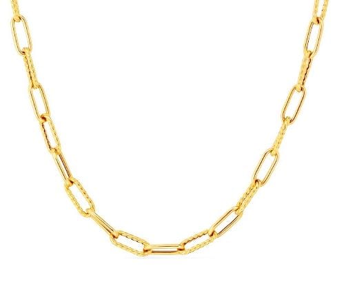 Roberto Coin Inc. Jewellery - Necklace Roberto Coin 18K Yellow Gold Shiny and Fluted Paperclip Chain