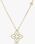 Roberto Coin Inc. Jewellery - Necklace Roberto Coin 18K Yellow Gold Small Princess Flower Open Frame Diamond Necklace