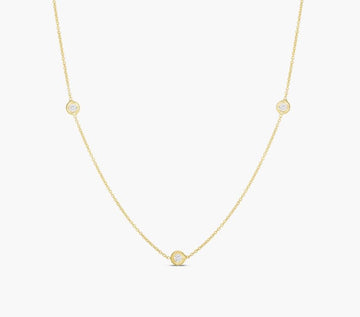 Roberto Coin Inc. Jewellery - Necklace Roberto Coin 18K Yellow Gold Three Diamond Station Necklace