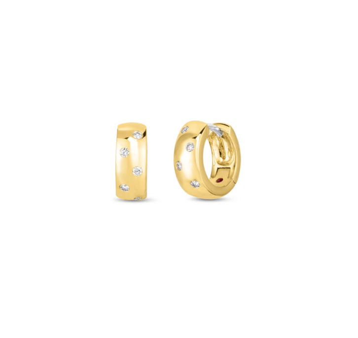 Roberto Coin Inc. Jewellery - Earrings - Hoop Roberto Coin 18k Yellow Gold Tiny Treasures Diamond Wrap Earrings