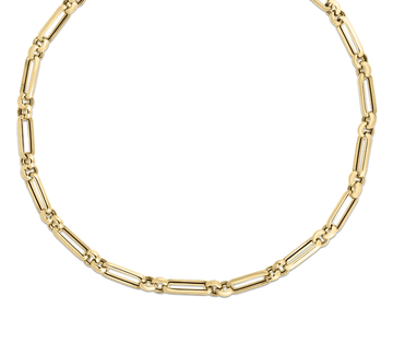 Roberto Coin Inc. Jewellery - Necklace ROBERTO COIN DESIGNER GOLD MIXED LINK CHAIN NECKLACE