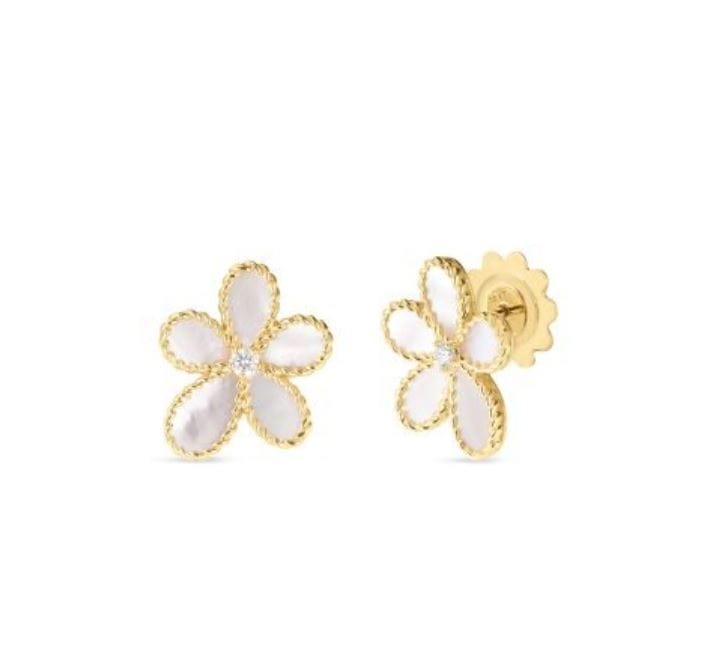 Roberto Coin Inc. Jewellery - Earrings - Stud ROBERTO COIN JASMINE DIAMOND AND MOTHER OF PEARL FLOWER STUD EARRINGS