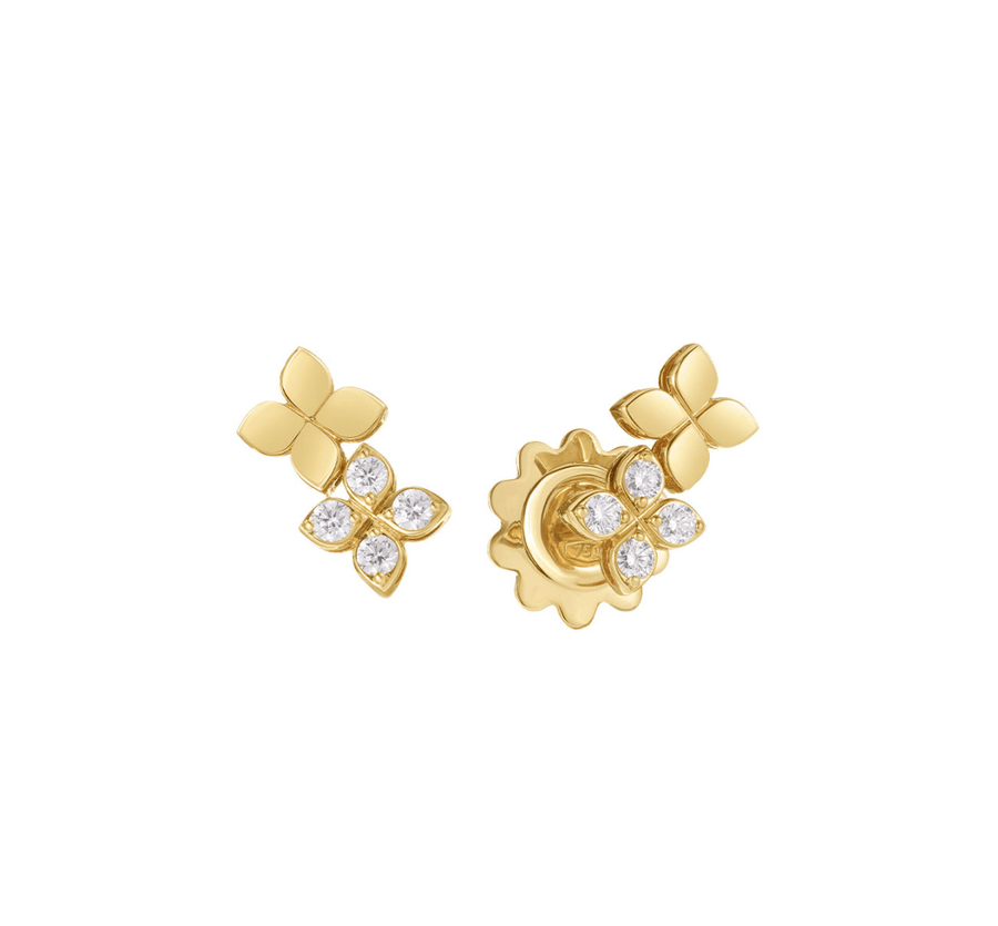 Roberto Coin Inc. Jewellery - Earrings - Stud ROBERTO COIN LOVE IN VERONA DIAMOND AND POLISHED FINISH DOUBLE FLOWER STUD EARRINGS