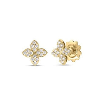 Roberto Coin Inc. Jewellery - Earrings - Stud ROBERTO COIN LOVE IN VERONA MEDIUM PAVE DIAMOND FLOWER STUD EARRINGS