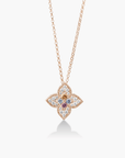 Roberto Coin Inc. Jewellery - Necklace Roberto Coin Venetian Princess Carnival Pavé Diamond and Mixed Gemstones Flower Necklace