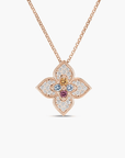 Roberto Coin Inc. Jewellery - Necklace Roberto Coin Venetian Princess Carnival Pavé Diamond and Mixed Gemstones Flower Necklace