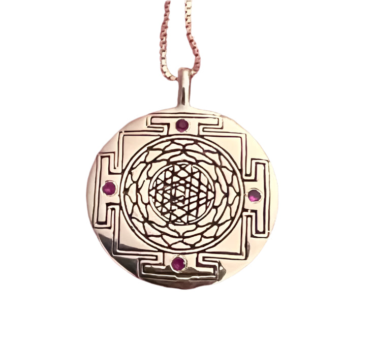 Shakti Jewellery - Necklace Shakti Silver Yantra Disc 20 inch Necklace