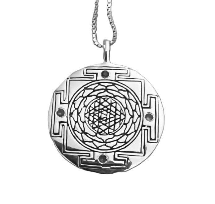 Shakti Jewellery - Necklace Shakti Silver Yantra Disc 20 inch Necklace