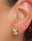 Shy Creation Jewellery - Earrings - Stud Shy Creation 14K Diamond Starburst Heart Studs