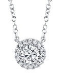 Shy Creation Jewellery - Necklace Shy Creation 14K White Gold Diamond Halo Necklace