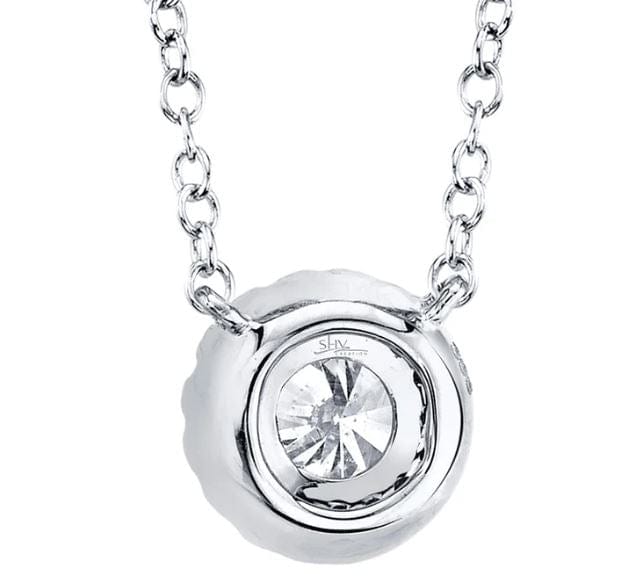 Shy Creation Jewellery - Necklace Shy Creation 14K White Gold Diamond Halo Necklace