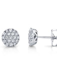 Shy Creation Jewellery - Earrings - Stud Shy Creation 14K White Gold Diamond Pave Disc Stud Earrings