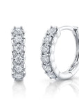Shy Creation Jewellery - Earrings - Hoop Shy Creation 14K White Gold Diamond Shimmer Huggie Hoops