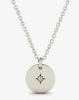 Shy Creation Jewellery - Necklace Shy Creation 14K White Gold Diamond Star Disc Necklace