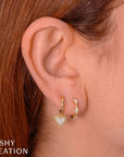 Shy Creation Jewellery - Earrings - Hoop Shy Creation 14K White Gold Undulating Diamond Huggie Hoops