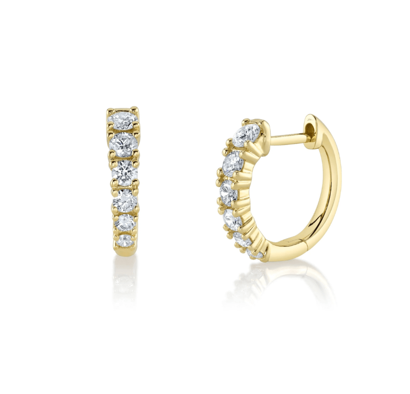 Shy Creation Jewellery - Earrings - Hoop Shy Creation 14k Yellow Gold 0.47ct Diamond Huggie Earrings