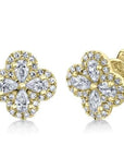 Shy Creation Jewellery - Earrings - Stud Shy Creation 14K Yellow Gold Diamond Clover Stud Earrings