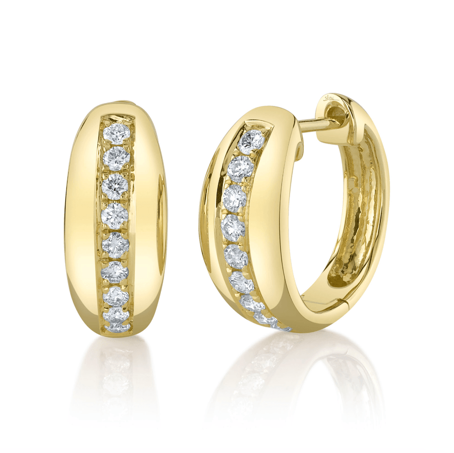 Shy Creation Jewellery - Earrings - Hoop Shy Creation 14k Yellow Gold Diamond Hoop Earrings