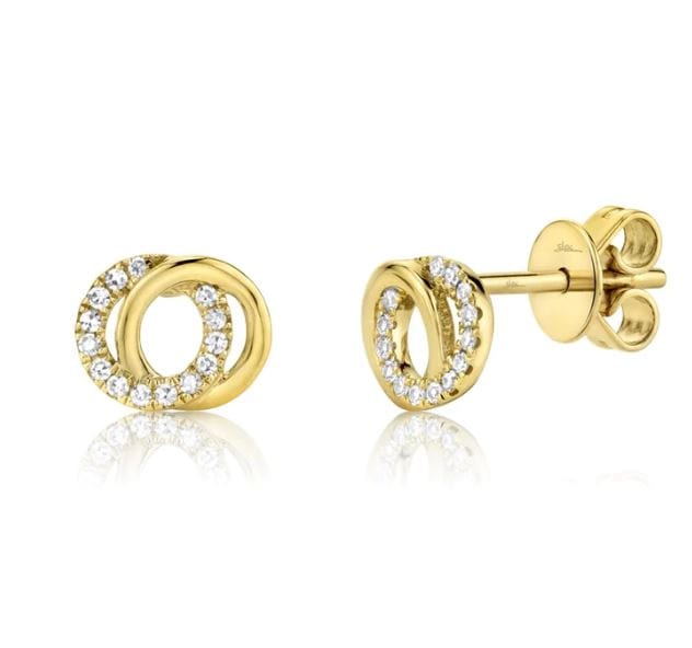 Shy Creation Jewellery - Earrings - Stud Shy Creation 14K Yellow Gold Diamond Love Knot Studs
