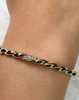 Shy Creation Jewellery - Bracelet - Natural Shy Creation 14k Yellow Gold Diamond Ocal Hinged Twsit Bangle