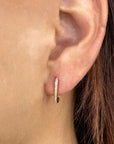 Shy Creation Jewellery - Earrings - Hoop Shy Creation 14K Yellow Gold Diamond Oval Huggie Hoops
