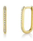 Shy Creation Jewellery - Earrings - Hoop Shy Creation 14K Yellow Gold Diamond Oval Huggie Hoops