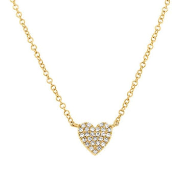 Shy Creation Jewellery - Necklace Shy Creation 14K Yellow Gold Diamond Pavé Heart Necklace