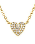 Shy Creation Jewellery - Necklace Shy Creation 14K Yellow Gold Diamond Pavé Heart Necklace