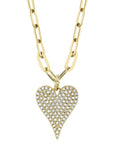 Shy Creation Jewellery - Necklace Shy Creation 14K Yellow Gold Diamond Pave Heart Necklace