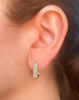 Shy Creation Jewellery - Earrings - Hoop Shy Creation 14K Yellow Gold Diamond Pave Rectangular Huggie Hoops