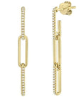 Shy Creation Jewellery - Earrings - Drop Shy Creation 14K Yellow Gold DiamondPaper Clip Chain Earrings