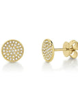 Shy Creation Jewellery - Earrings - Stud Shy Creation 14K Yellow Gold Emmie Diamond Pave Circle Studs