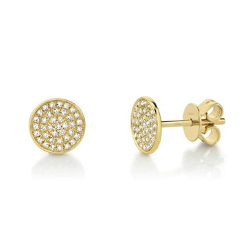 Shy Creation Jewellery - Earrings - Stud Shy Creation 14K Yellow Gold Emmie Diamond Pave Circle Studs