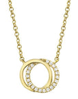 Shy Creation Jewellery - Necklace Shy Creation 14K Yellow Gold Love Knot Linked Circles Diamond Necklace
