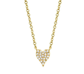 Shy Creation Jewellery - Necklace Shy Creation 14K Yellow Gold Mini Pave Heart Necklace