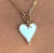 Shy Creation Jewellery - Necklace Shy Creation 14K Yellow Gold Mother of Pearl Diamond Heart Necklace