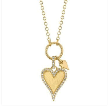 Shy Creation Jewellery - Necklace Shy Creation 14K Yellow Gold Toggle Hearts Necklace