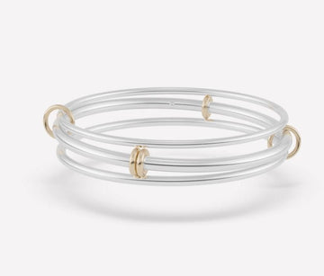 Spinelli Kilcollin Jewellery - Bracelet Spinelli Kilcollin Sterling Silver and 18k Gold Baryon Triple Bangles