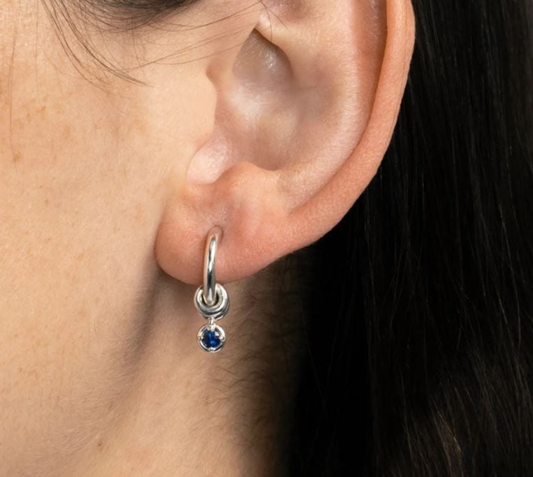Spinelli Kilcollin Jewellery - Earrings - Hoop Spinelli Kilcollin Zahra Silver Bleu Hoop Earrings