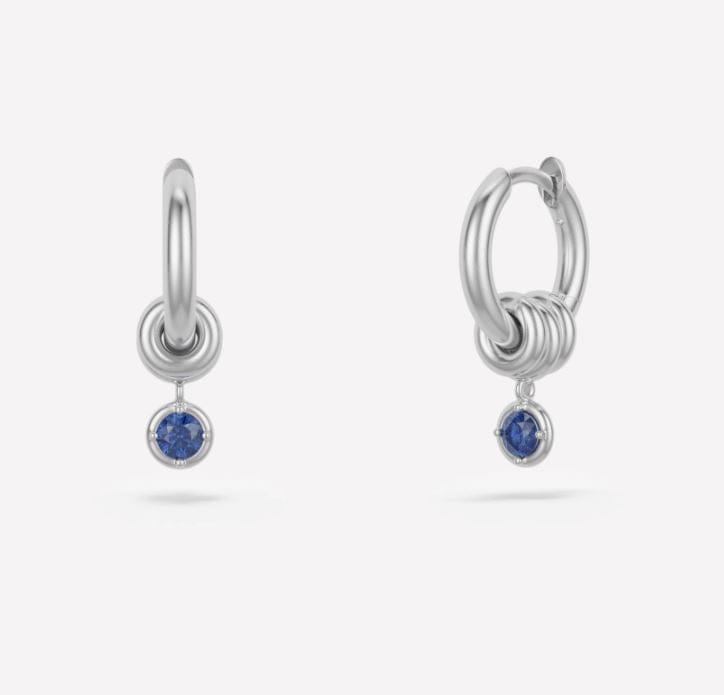Spinelli Kilcollin Jewellery - Earrings - Hoop Spinelli Kilcollin Zahra Silver Bleu Hoop Earrings