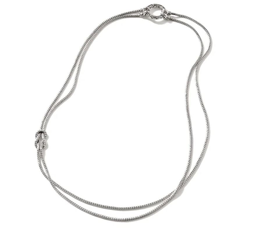 John Hardy Silver Love Knot Convertible Necklace