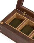 Wolf Designs Accessories - Watch Accessories Wolf Analog Shift Walnut Flatiron II 5 Piece Watch Box