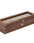 Wolf Designs Accessories - Watch Accessories Wolf Analog Shift Walnut Flatiron II 5 Piece Watch Box
