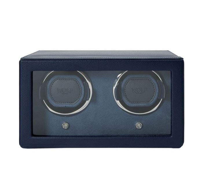 Wolf Designs Accessories - Watch Accessories Wolf Navy Cub Double Watch Winder with Cover