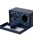 Wolf Designs Accessories - Watch Accessories Wolf Navy Cub Double Watch Winder with Cover