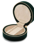 Wolf Designs Accessories - Jewellery Accessories Wolf Zoe Forest Green Embroidered Round Jewellery Travel Case
