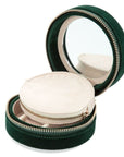 Wolf Designs Accessories - Jewellery Accessories Wolf Zoe Forest Green Embroidered Round Jewellery Travel Case